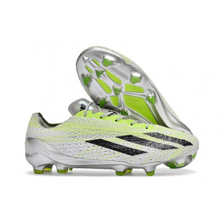 Scarpe da Calcio adidas X Crazyfast Strung+ FG Grigio Bianco Limone Lucido