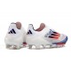 Scarpe Adidas F50+ Senza Lacci FG Ftwr Bianco Rosso Solare Blu Lucido