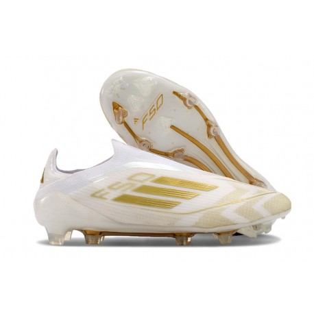 Scarpe da Calcio Adidas F50 Elite LL FG Ftwr Bianco Oro Met Ftwr Bianco