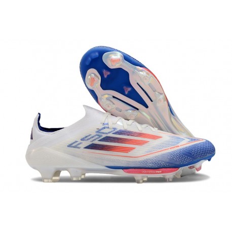 Adidas F50 + Elite FG Bianco Blu Lucido Rosso Solare