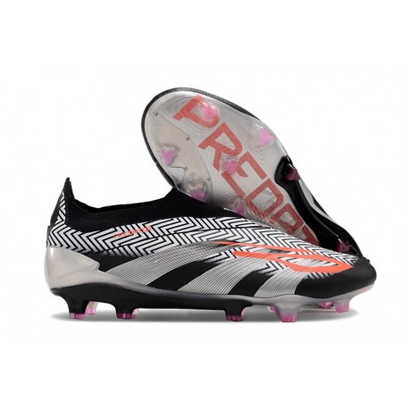 Adidas Predator Elite Senza Lacci FG Nero Argento Rosso