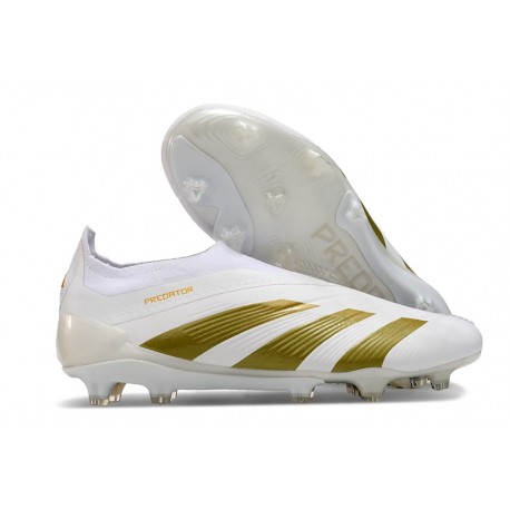 Adidas Predator Elite Senza Lacci FG Bianco Oro