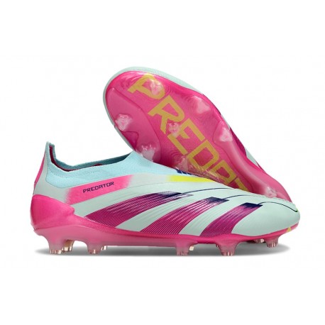 Adidas Predator Elite Senza Lacci FG Almost Blu Lucid Rosa Semi Giallo Solare