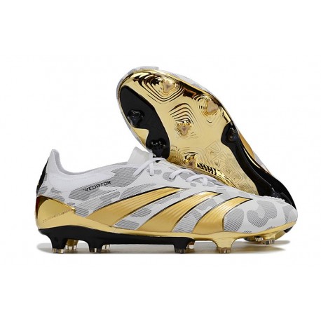 Scarpe da Calcio adidas Predator Elite FG Oro Bianco Grigio