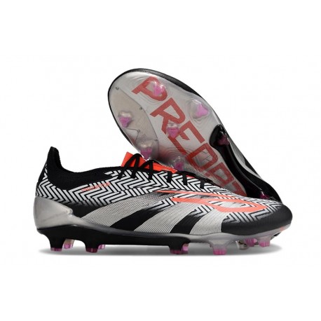 Scarpe da Calcio adidas Predator Elite FG Nero Bianco Rosso