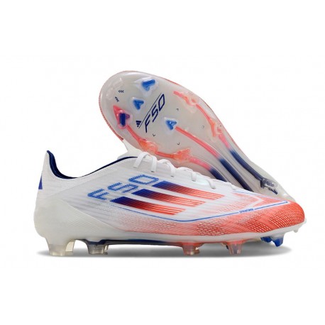 Adidas F50 Elite FG Scarpa Ftwr Bianco Rosso Solare Blu Lucido