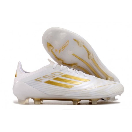 Adidas F50 Elite FG Scarpa Ftwr Bianco Oro Met
