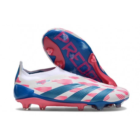 Adidas Predator Elite Senza Lacci FG Ftwr Bianco Solar Blu Solar Rosa