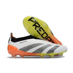 Adidas Predator Elite Senza Lacci FG Bianco Nero Arancione