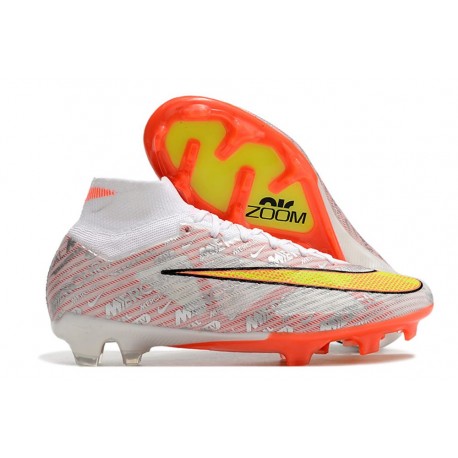 Nike Air Zoom Mercurial Superfly IX Elite FG Bianco Oro Argento