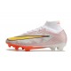 Nike Air Zoom Mercurial Superfly IX Elite FG Bianco Oro Argento