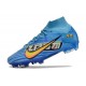 Nike Zoom Mercurial Superfly 9 Elite FG X Mbappe Blu Baltico Bianco