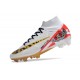 Nike Zoom Mercurial Superfly 9 Elite FG MR Bianco Rosso Oro
