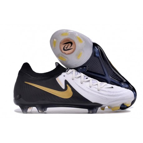 Scarpe Nike Phantom GX 2 Elite FG Bianco Nero Oro Metallizzato