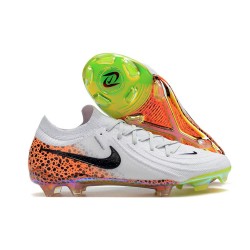 Nike Scarpa Phantom GX II Elite FG Bianco Nero Arancione